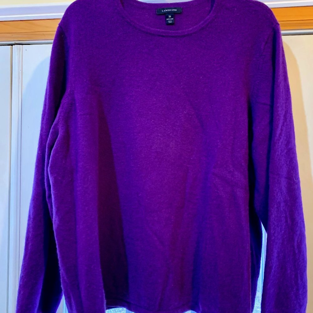 Lands End purple 3X (24W-26W) cashmere sweater